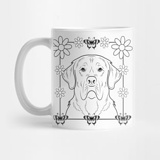 Old Dog And Flower Mug